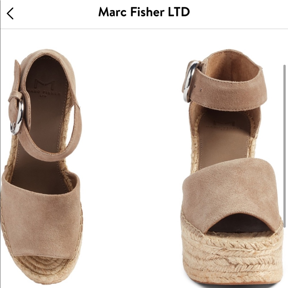 Marc fisher tan suede wedges